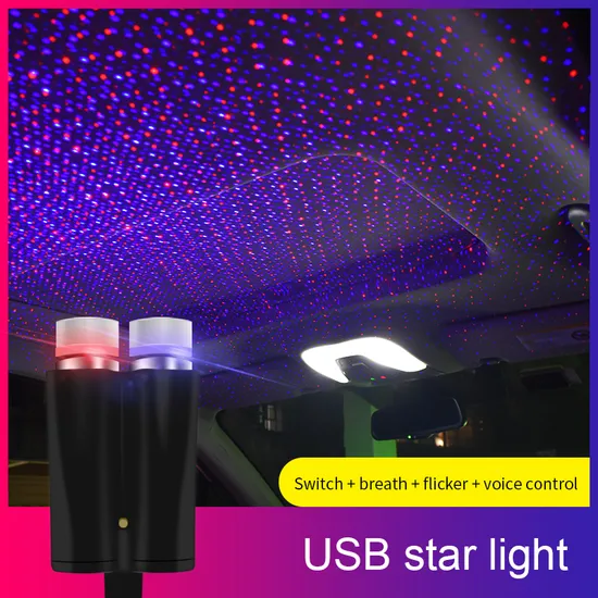 Auto Dach Sterne Licht Innen LED Sternen Laser Atmosphäre Umgebungs Projektor USB Auto Dekoration Nacht Wohnkultur Galaxy Lichter
