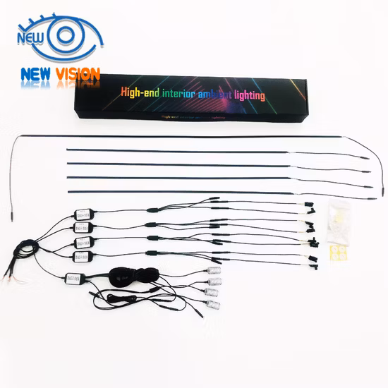 In1 6 m RGB-LED-Auto-Ambiente-Innenbeleuchtung mit App-Steuerung, Auto-Neon-Atmosphären-Streifenlicht, dekorative Lampen, normale LED-Lichtleiste
